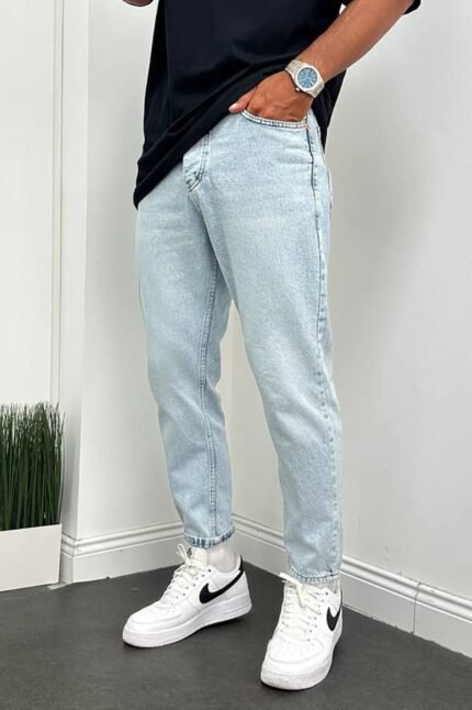 Ανοιχτό μπλε ανδρικο loose fit τζιν / 1575LB - topcloset.gr