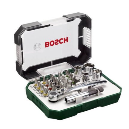 BOSCH 2607017322 Καστάνια με Καρυδάκια και Μύτες 1/4" Σετ 26 Τμχ