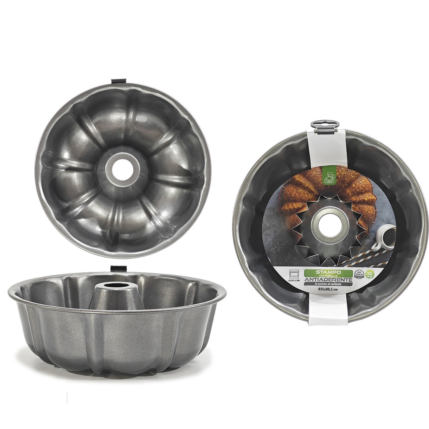 801133gt-1 Arte Libre Φόρμα Κέικ Γκρι Ατσάλι Διάμετρος 25x8.5cm - Image 1