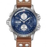 Ρολόι HAMILTON Khaki Aviation X-Wind Automatic Chronograph Brown Leather Strap - H77506540