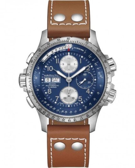 Ρολόι HAMILTON Khaki Aviation X-Wind Automatic Chronograph Brown Leather Strap - H77506540