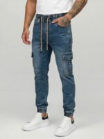 Ανδρικά τζιν Cargo Τζόγκερ Μπλε Bolf Rufo