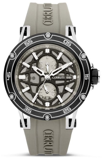 CERRUTI Velletri Grey Rubber Strap Multifunction CIWGQ0007002